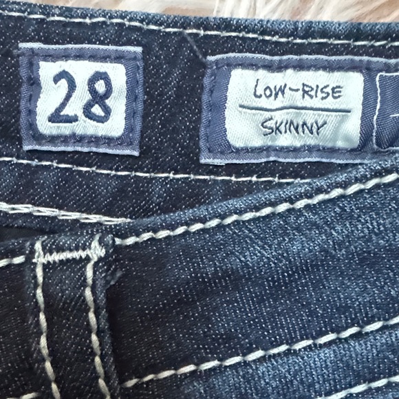 MISS ME 🔥 Blue Jeans with Leopard Print Accents AND SEQUINS - Picture 3 of 3